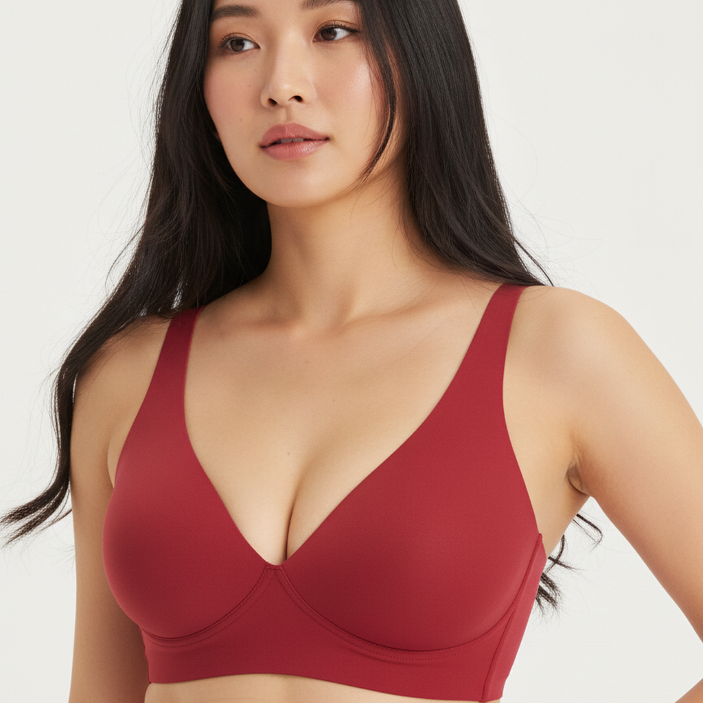 シームレスフィットブラ レッド 着用イメージ